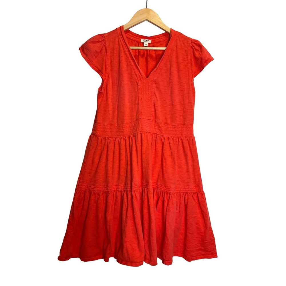 Dylan Tiered Mini Sun Dress Short Cap Sleeve 100% Cotton Milkmaid Coquette Boho